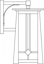 Arroyo Craftsman ABB-9GW-RC - 9" Aberdeen wall mount