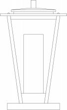 Arroyo Craftsman BRC-10CLR/WHT-AB - 10" brighton column mount