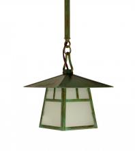 Arroyo Craftsman CSH-8HTN-S - 8" carmel stem hung pendant with hillcrest overlay
