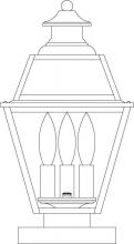 Arroyo Craftsman INC-8GRCLR-P - 8" inverness column mount with glass roof