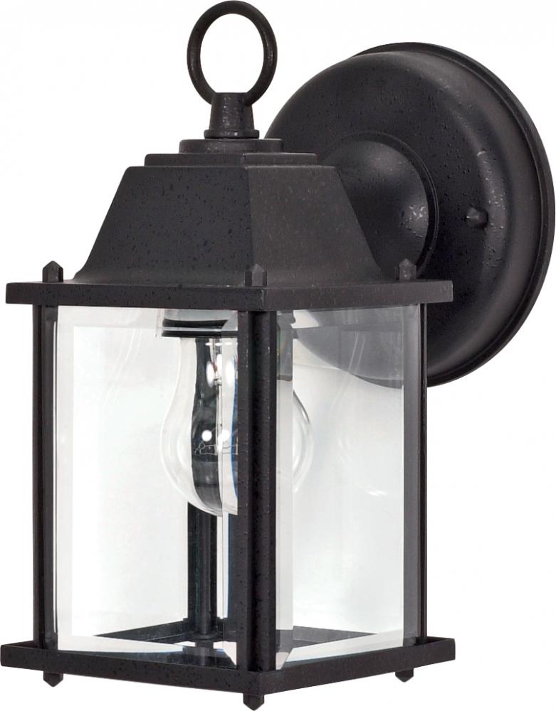 1 Light; 8-5/8 in.; Wall Lantern; Cube Lantern with Clear Beveled Glass; Color retail packaging;