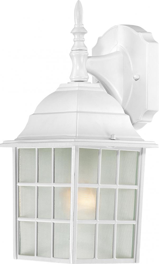 Adams; 1 Light; 14 in.; Outdoor Wall with Frosted Glass; White Finish