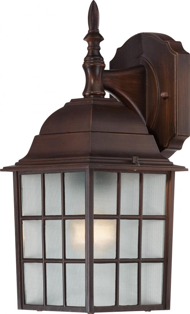 Adams; 1 Light; 14 in.; Outdoor Wall with Frosted Glass; Rustic Bronze Finish