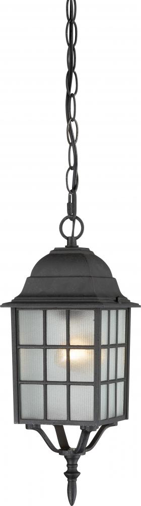 Adams; 1 Light; 16 in.; Outdoor Hanging with Frosted Glass; Textured Black Finish