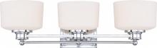 Nuvo 60/4583 - Soho; 3 Light; Vanity Fixture with Satin White Glass; Polished Chrome Finish