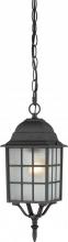 Nuvo 60/4913 - Adams; 1 Light; 16 in.; Outdoor Hanging with Frosted Glass; Textured Black Finish