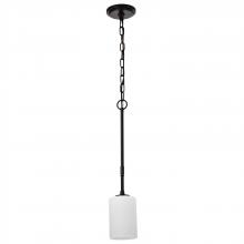Nuvo 60/8215 - Liam; 1 Light Mini Pendant; Matte Black; White Opal Glass